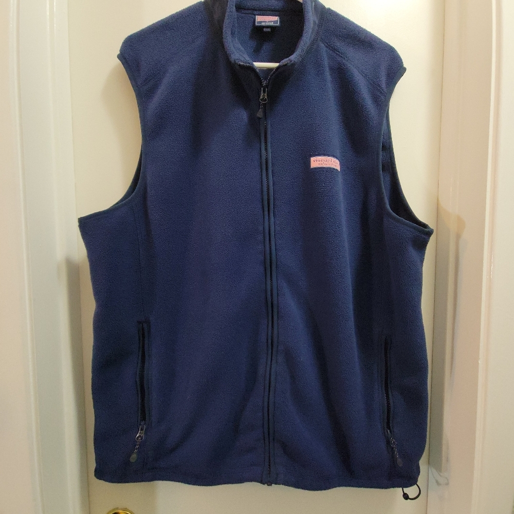 Vineyard Vines Navy Fleece Vest Sz L